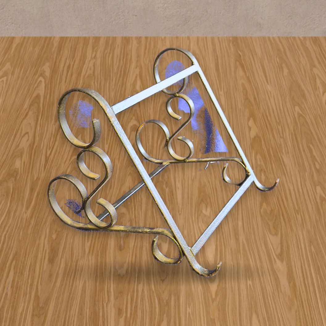 Scrolled metal display stand