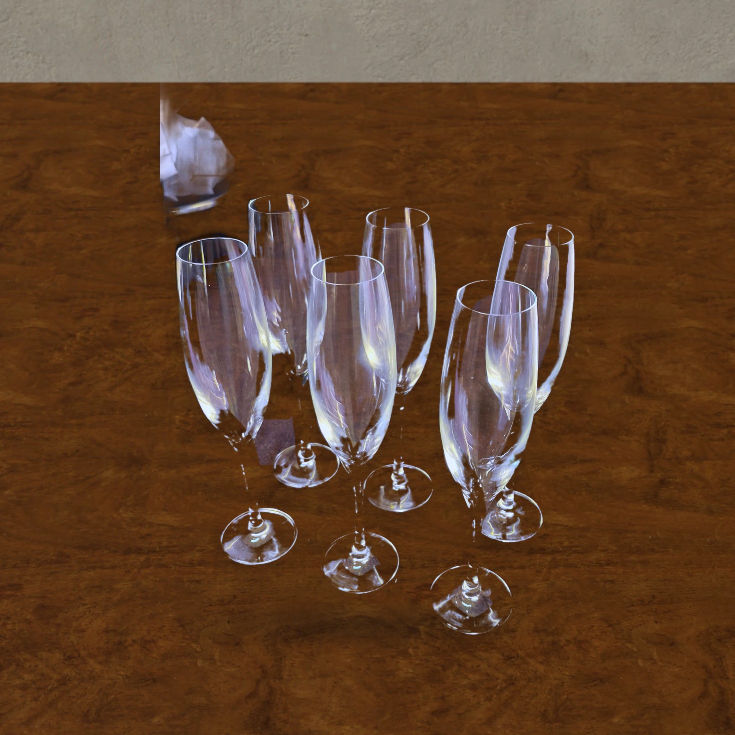 Champagne flutes x6, W&M