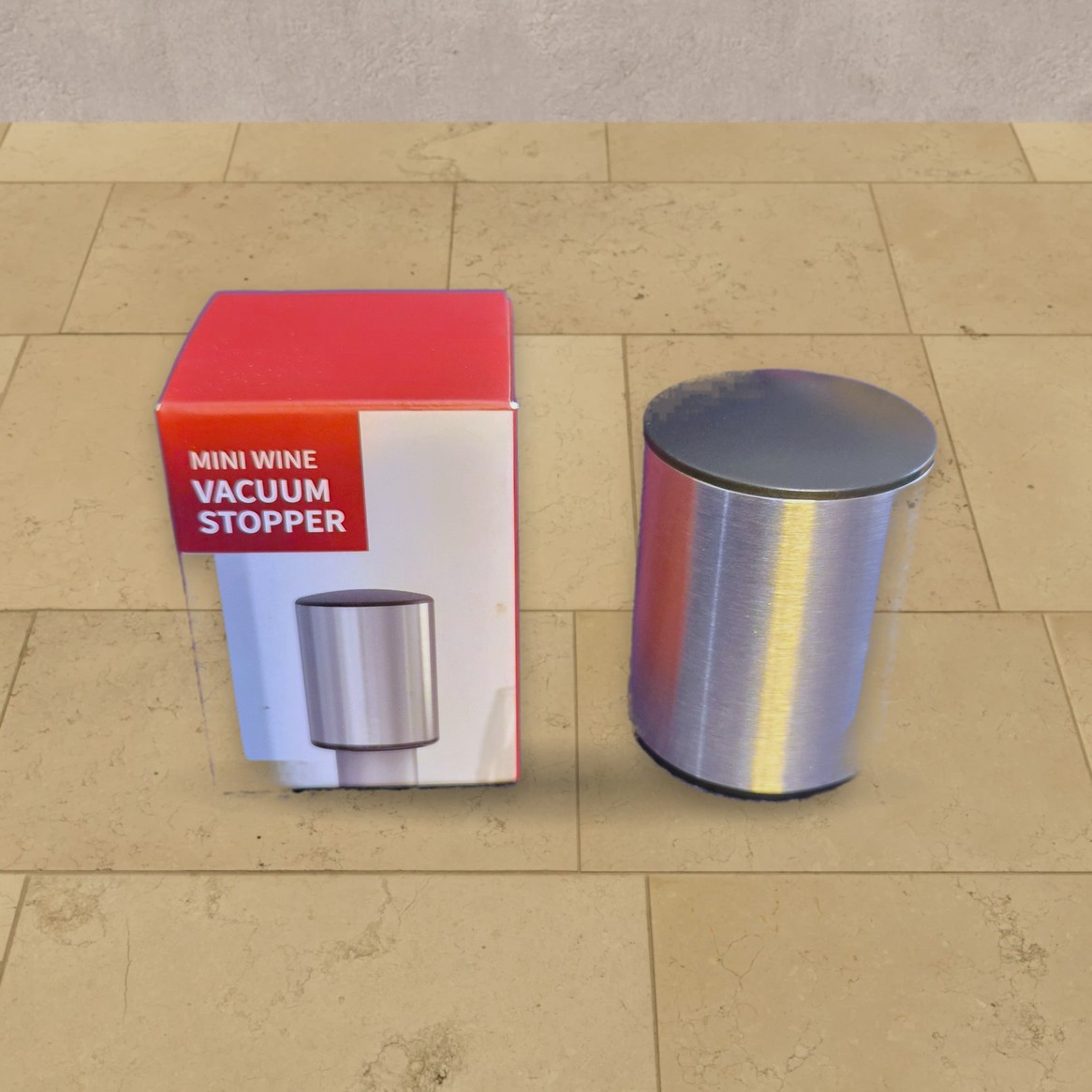 Mini wine vacuum stopper, boxed