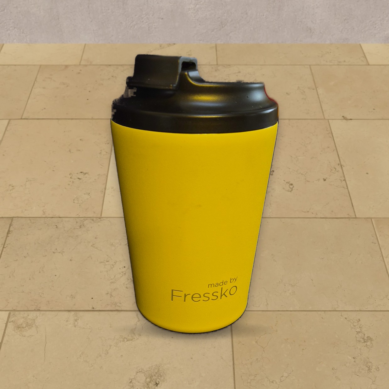 Fressko reusable coffee cup, yellow, 12 oz