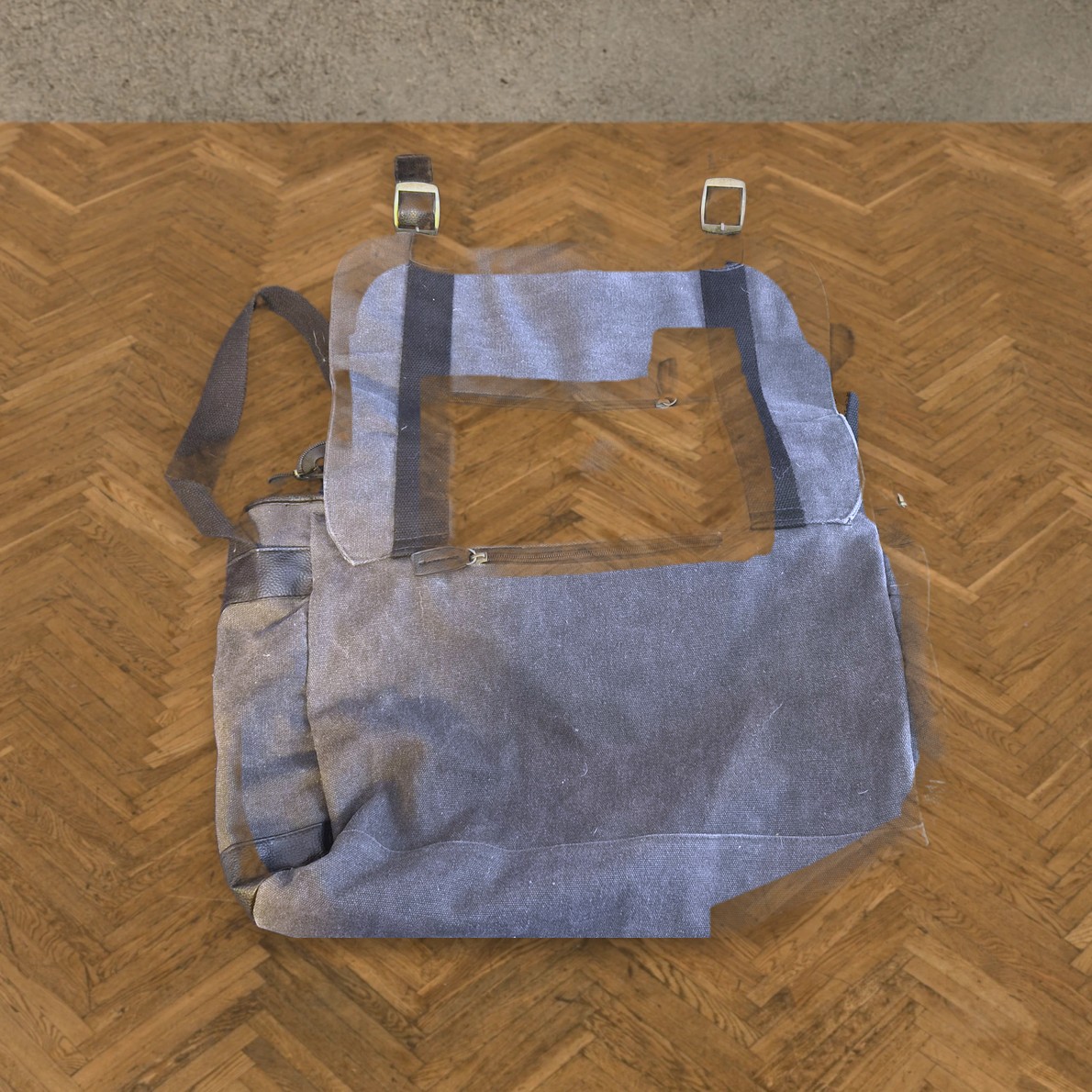 Canvas shoulder satchel, dark grey