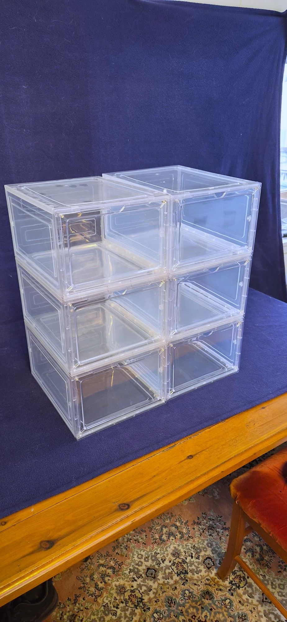 Clear sneaker display cases - joined bank + 3 singles