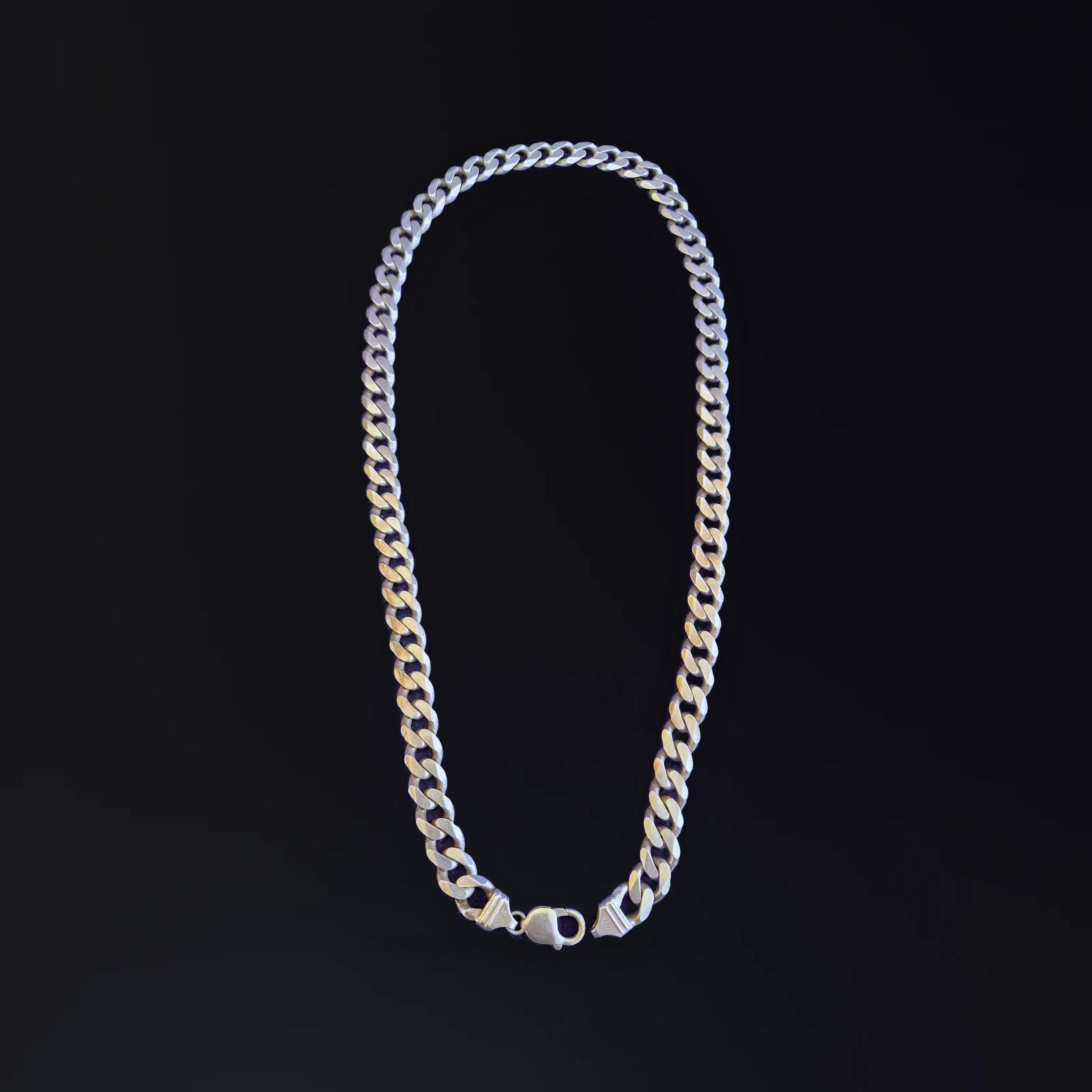 Sterling silver 925 curb chain, 65.5 cm