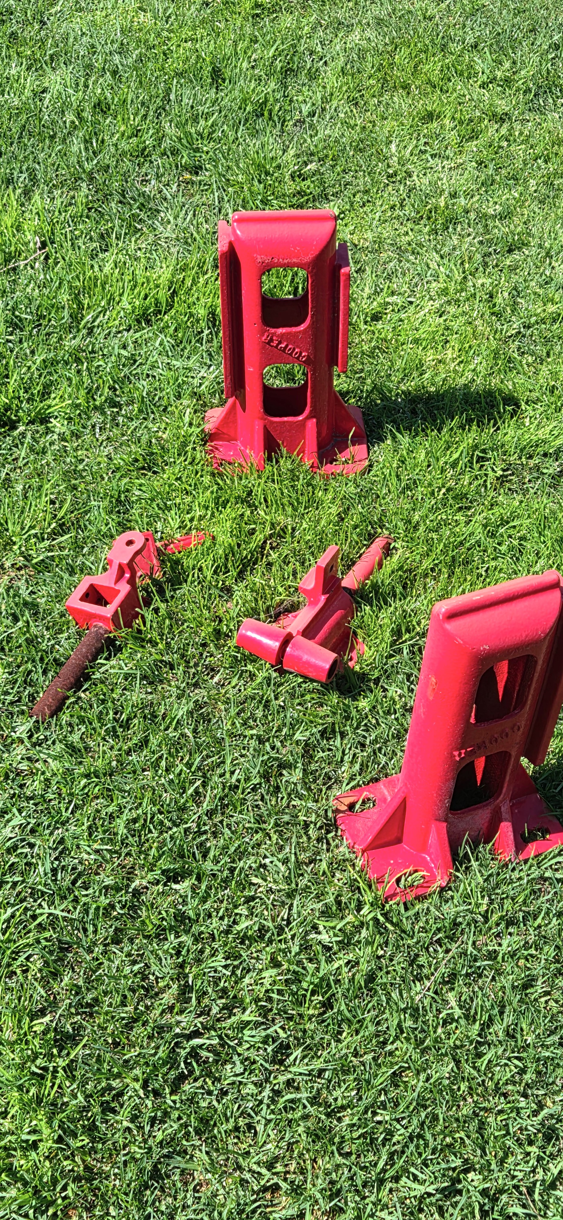 Pair of vintage COOPER cast iron ratchet jacks - Australian farm collectable